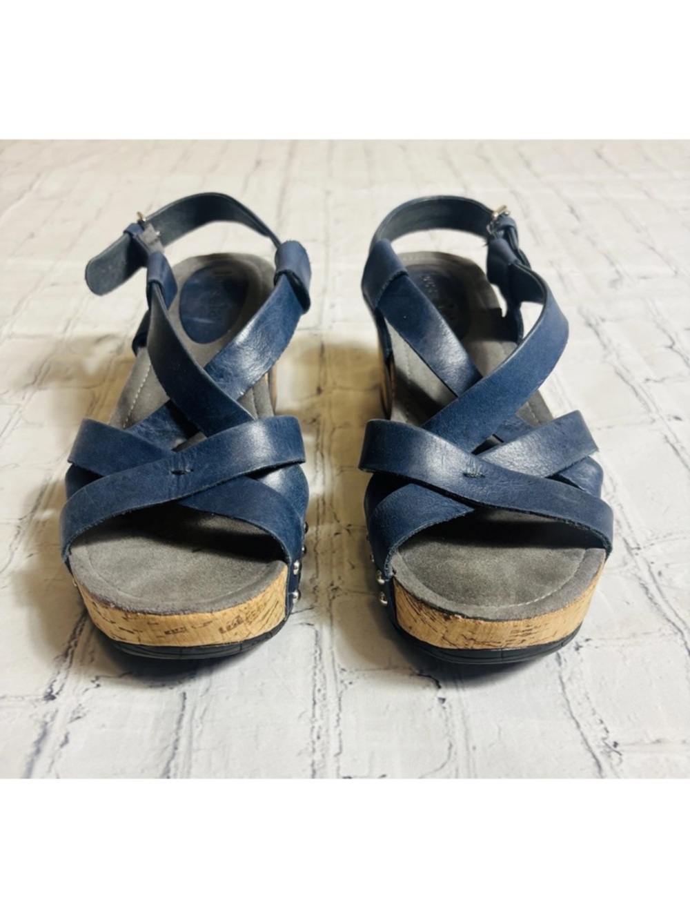 Bussola Formentera Fay Women's US 9 Olimpia Navy Platform Wedge Sandals EU 40 - Picture 4 of 11
